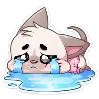 😭 traurig, weinend, Katze, Aufkleber, Cartoon, süß, kawaii whatsapp sticker