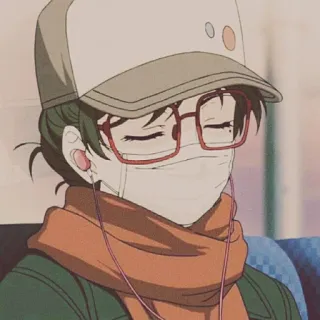 😷 Anime, Occhiali, Cappello, Sciarpa, Auricolari, Maschera telegram sticker