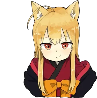 😏 Anime, Garota raposa, Kemonomimi, Personagem, Kawaii whatsapp sticker