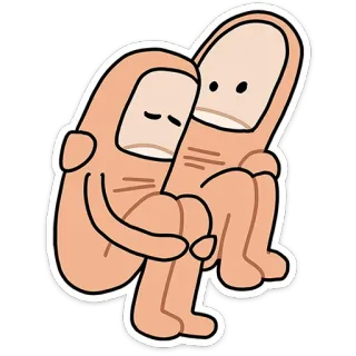 ⭐ Finger, Cartoon, Liebe, Umarmung, Illustration, Digitale Kunst telegram sticker