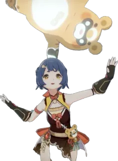 ❤️ Xiangling Genshin Impact Anime, Gra wideo, Genshin Impact, Postać, Xiangling, słodki telegram sticker