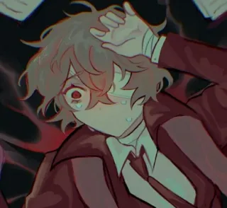 😥 Anime, Manga, Karakter, Terluka, Tertekan telegram sticker