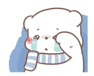 💬 chorando, triste, urso, desenho animado, emoção, lágrimas, kawaii telegram sticker