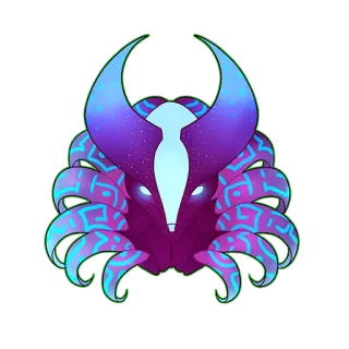 😊 monstruo, morado, fantasía, criatura, cuernos, animal whatsapp sticker