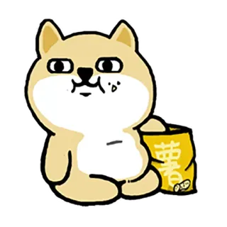 😋 薯片 狗, 薯片, 零食, 可爱, 动物, 卡通, 食物 whatsapp sticker