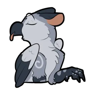😛 pássaro, águia, desenho animado, animal, adesivo, pacífico, relaxado telegram sticker
