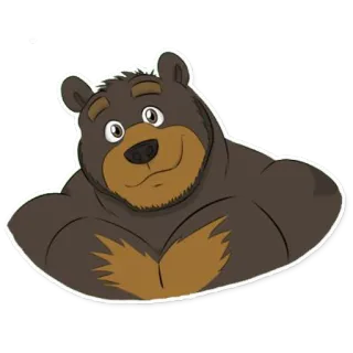 😃 Bär, Cartoon, Tier, Säugetier, niedlich, freundlich whatsapp sticker
