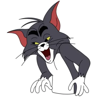 😈 Tom Cat Tom and Jerry gatto, cartone animato, animale, divertente, sorriso, sorrisetto telegram sticker