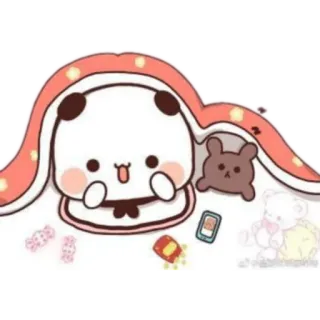 🛏 การ์ตูน, น่ารัก, สัตว์, หมี, นอนหลับ, คาวาอิ telegram sticker