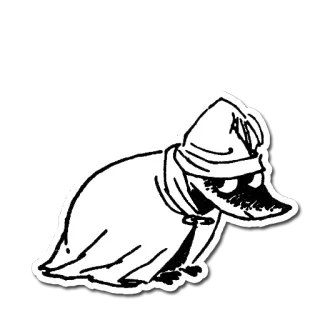 🐩 pato, dibujos animados, animal, con capucha, dibujo, blanco y negro telegram sticker