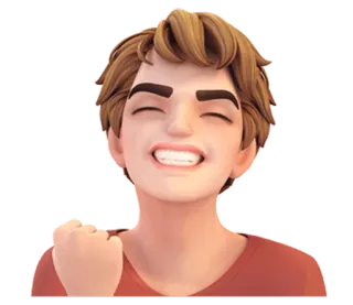 ✊ 3D, Kreskówka, Męski, Szczęśliwy, Święto whatsapp sticker
