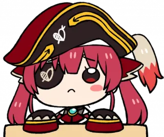 🙁 Houshou Marine Hololive Anime, Manga, Vtuber, Hololive, Houshou Marine, Mignon, Pirate telegram sticker