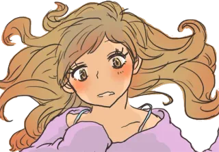 😳 Desenho animado, Anime, Menina, Mulher, Personagem, Desenho, Retrato telegram sticker