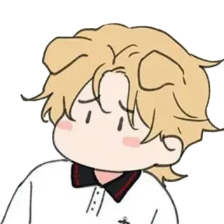 😥 Мультфильм, Аниме, Наклейка, Персонаж, Светлые волосы telegram sticker