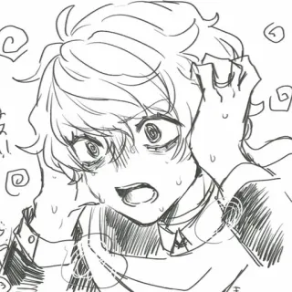🌟 ハスー。 anime, manga, spocony, zdezorientowany, zestresowany, zszokowany telegram sticker