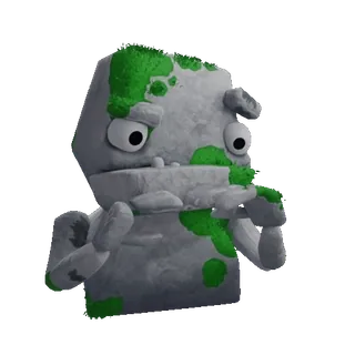 🤥 monstruo, criatura, piedra, musgo, dibujo animado, personaje whatsapp sticker