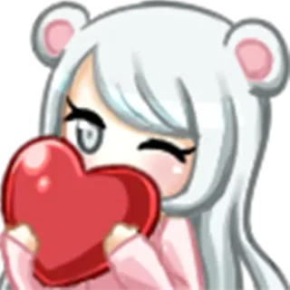 😍 Anime, Fofo, Coração, Amor, Desenho animado, Urso, Kawaii telegram sticker