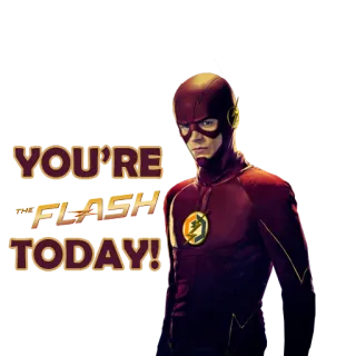 ⚡️ The Flash YOU'RE THE FLASH TODAY! супергерой, Флэш, DC Comics, спидстер, Грант Гастин, персонаж комиксов, телесериал telegram sticker