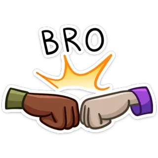 👊 BRO frérot, check, amis, amitié, salut, dessin animé telegram sticker