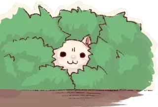 😶 cat, bush, hiding, cute, animal whatsapp sticker