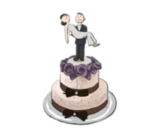 🎂 casamento, bolo, noiva, noivo, amor, casamento telegram sticker