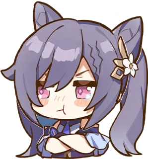 😤 Keqing Genshin Impact 애니메이션, 원신, 각청, 비디오 게임, 캐릭터, 귀여운, 스티커 telegram sticker