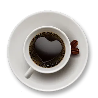 💟 café, coeur, boisson, tasse, caféine, grains, breuvage, amour telegram sticker