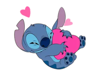❤ Stitch Стич, Дисней, милый, любовь, сердце, мультфильм whatsapp sticker