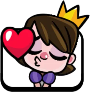 😘 dessin animé, princesse, coeur, baiser, couronne, amour telegram sticker