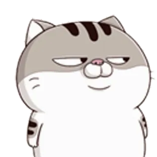 😳 Katze, Aufkleber, Cartoon, Grau, Weiss, Tier telegram sticker