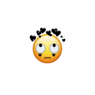 🙄 emoji, hearts, face, sad, expression, cute telegram sticker