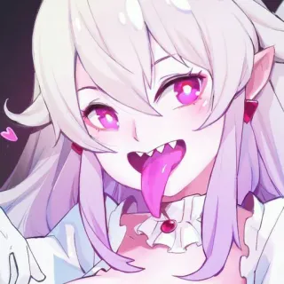😛 Anime, Personage, Tong, Demon, Horens, Schattig, Illustratie telegram sticker