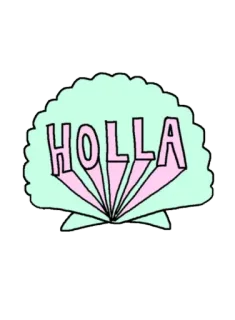😀 HOLLA holla, shell, greeting, pastel, cute telegram sticker