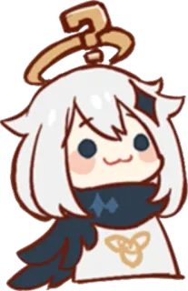 ❔ Paimon Genshin Impact paimon, genshin impact, anime, video game, kawaii, fofo telegram sticker
