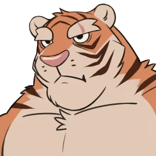 😠 tigre, desenho animado, animal, personagem, adesivo telegram sticker