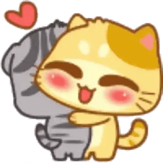 🥰 кот, котенок, любовь, объятие, милый, животное, питомец, сердце telegram sticker