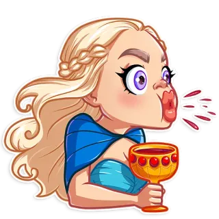 😳 Daenerys Targaryen Game of Thrones daenerys targaryen, game of thrones, cartoon, khaleesi, sticker telegram sticker