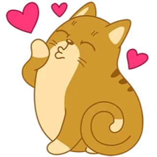 ❤️ gatto, cuori, bacio, carino, animale, amore telegram sticker