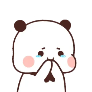 🤣 panda, mono, kawaii, triste, suplicante, lágrimas, animal, dibujo animado whatsapp sticker