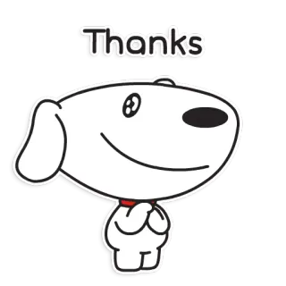 🤝 Thanks Hund, Cartoon, süß, Danke, Gruß telegram sticker