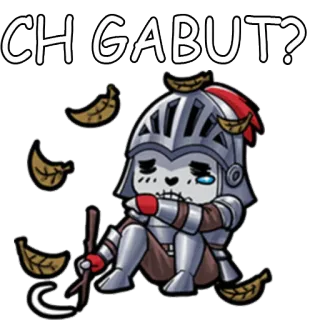 💂 CH GABUT? cavaleiro, atoa, entediado, armadura, triste, anime telegram sticker