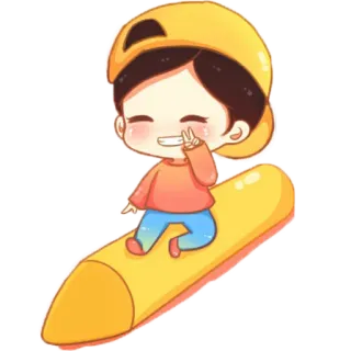 😁 Мультфильм, Знак мира, Верхом, Пуля, Желтый, Шляпа, Милый telegram sticker