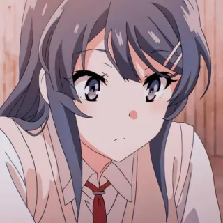 💘 Mai Sakurajima Rascal Does Not Dream of Bunny Girl Senpai Anime, Garota, Uniforme escolar, Fofa telegram sticker