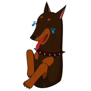 😄 pies, płacz, smutny, zwierzę, emoji, kreskówka telegram sticker