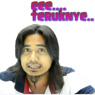 😬 eee.... teruknye.. espressione, faccia, malese, adesivo whatsapp sticker