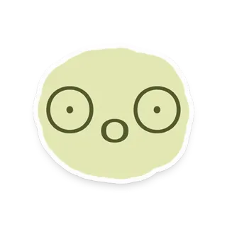 😳 rosto, desenho animado, expressão, chocado, emoji telegram sticker