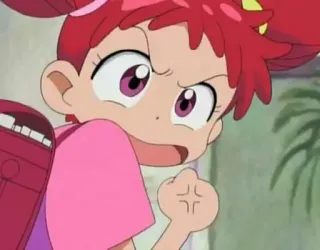 💢 anime, angry, cartoon, girl, pigtails, frustrated, character telegram sticker