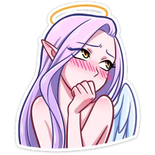 ☺️ ангел, мультфильм, аниме, милый, ореол, наклейка telegram sticker
