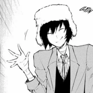 ☠️ GATIN anime, manga, smiling, character, hat, waving, positive telegram sticker