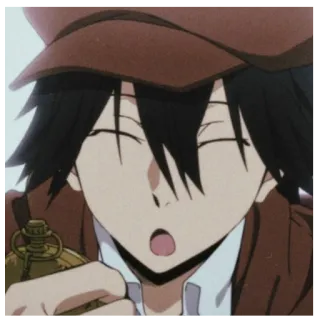 🍃 Ranpo Edogawa Bungou Stray Dogs Anime, Manga, Ranpo Edogawa, Bungou Stray Dogs, Detective, Sombrero, Personaje telegram sticker